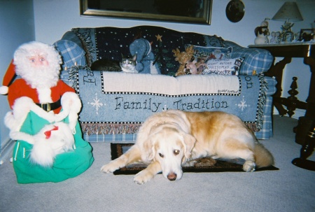 Lacy and Annie waiting for the real Santa