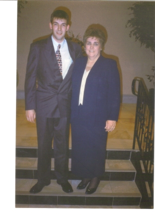 my son stewart and me at wedding livonia 2000