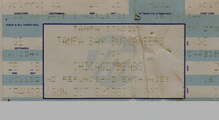 Tampa Bears game 1989