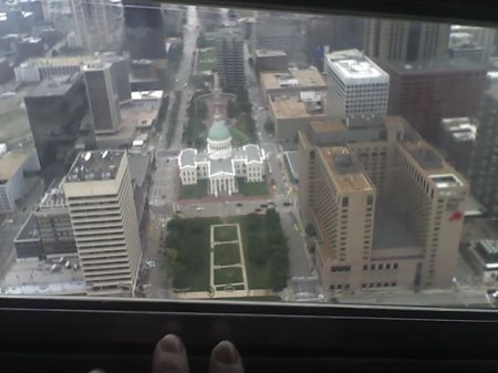 The city from the top of the Arch