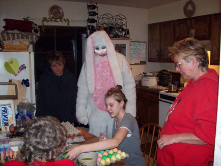 Easter Bunny supervises