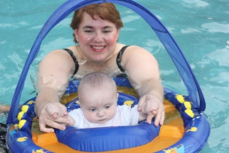 Patrick's first swim