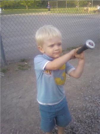 Nick with uncle Marios bat