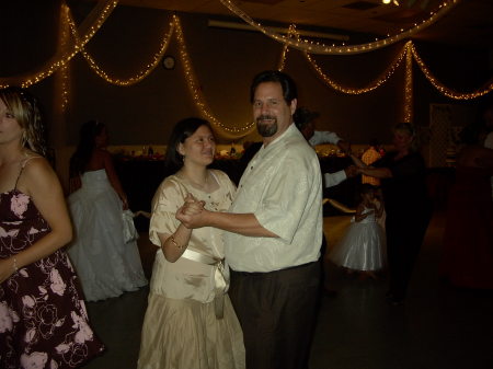 Dancing at nephew Ricky's wedding