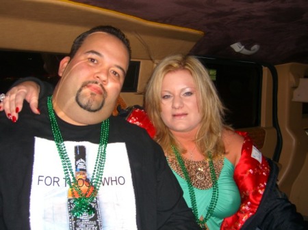me n hubby st patty's day in the limo