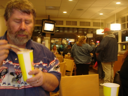 Hubby at the Wendys fund raiser