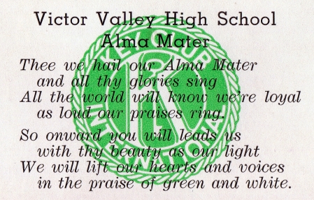 Victor Valley Senior High School Alma Mater