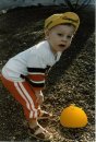 Younger Grant ready to bike with Dad