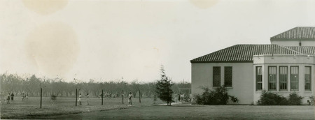 The school office wing & playground - 1936