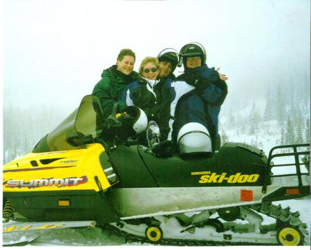 We snowmobiled up the back of Big mounain