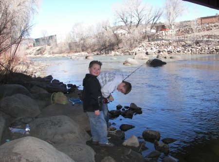 Anthony and Victor Fishing the Animas River