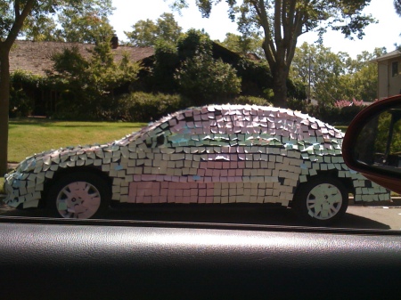 post it car  someone with too much time