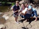 Our Grandson's first fish caught, with Mom!