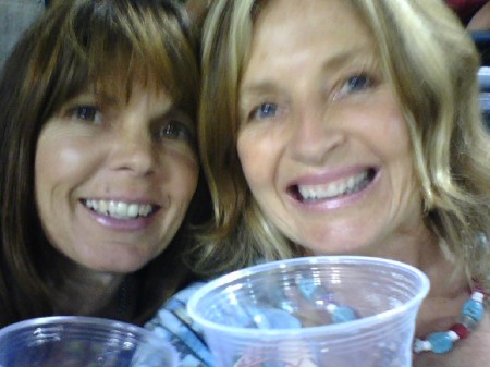 Kelly and Joanie at Angels game