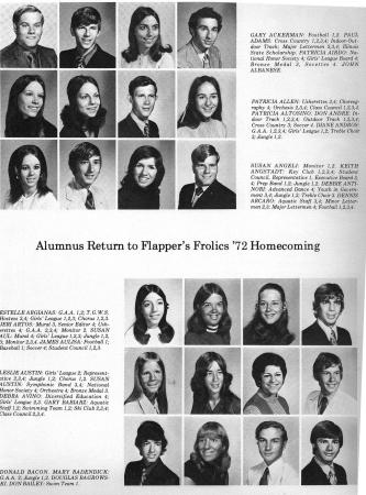 Page one of the class of '72 from the Mural