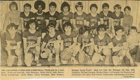 1971-1972 Lancaster Junior High Basketball