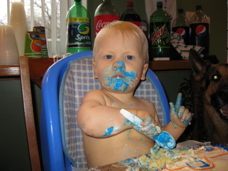 Landon's first birthday cake