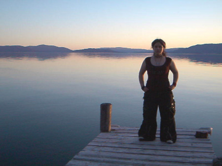 Daughter Bridget on our dock