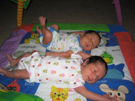 Relaxing on our play mat