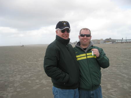 Dale & son Brian on the beach