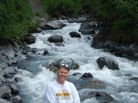 Glacier stream....pretty but freezing! July 09