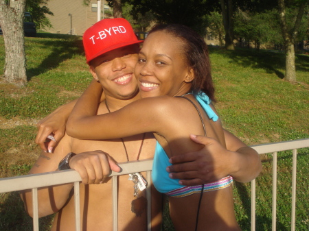 family at the pool