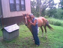 my husband kevin and our horse