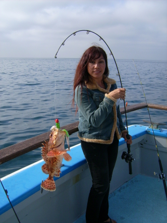 Carmen snags a sculpin