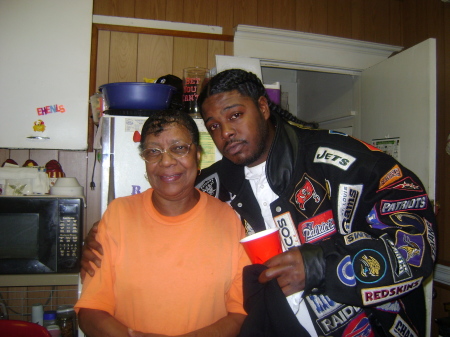 Nephew Rashad and my mom Helen