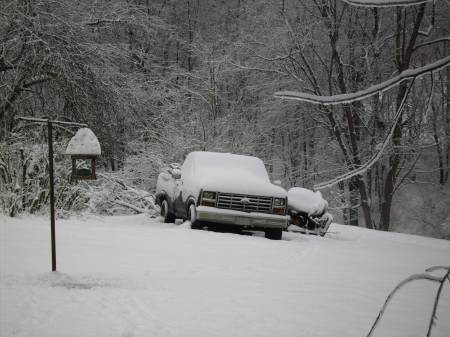 Farm truck on ice