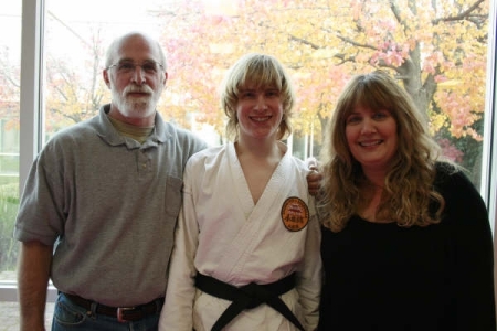 Oldest son getting his Shodan, Shorin-Ryu