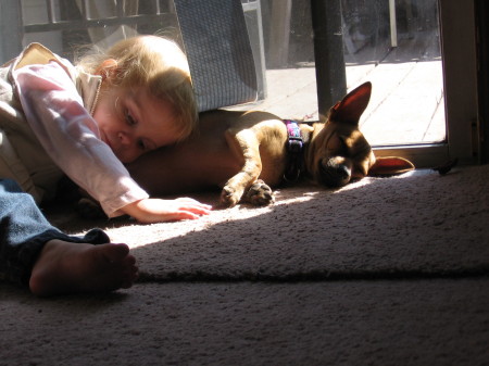 Ginger and Madison - all tuckered out