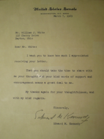 A letter from Sen. Edward Kennedy