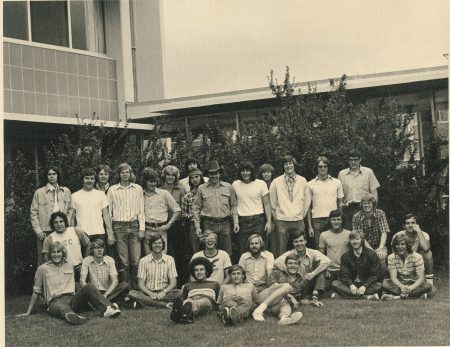 Freshman year dorm group photo