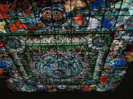 stained glass in butterfly pavilion