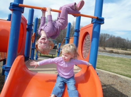 My girls playing in March, 2009