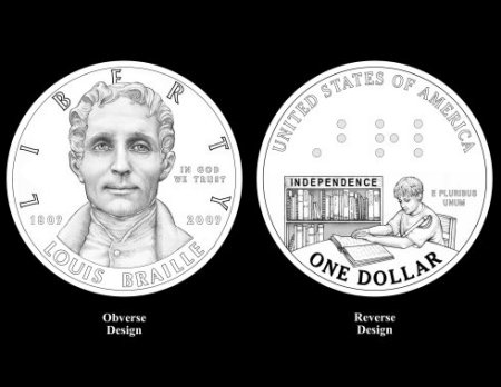 Coin Commemorating Louis Braille
