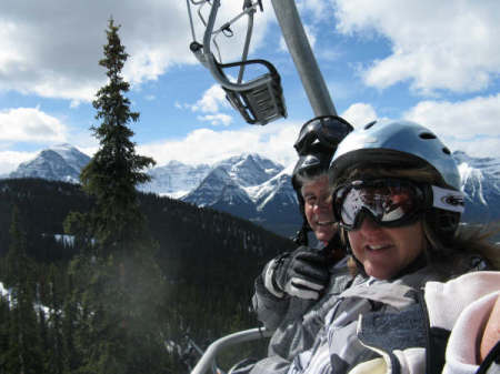 Me and my wife skiing the Rockie Mountains