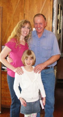 With my dad and Emily on my birthday (2009)