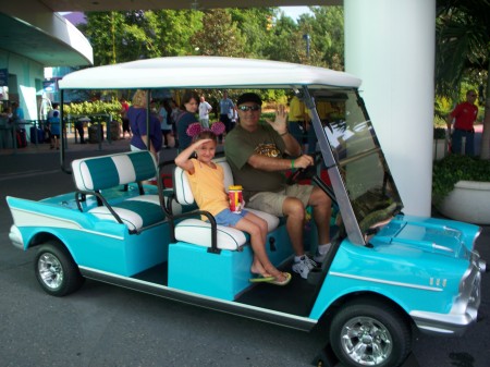 Papa and Rachel leaving Disney - 2009