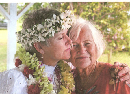 My mother and I at a blessing here in Hawaii.