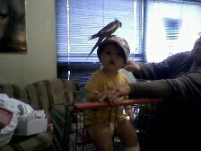 Steven w/ Sarahs bird on his head