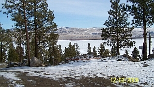 Lake (background) fully frozen as Spring nears