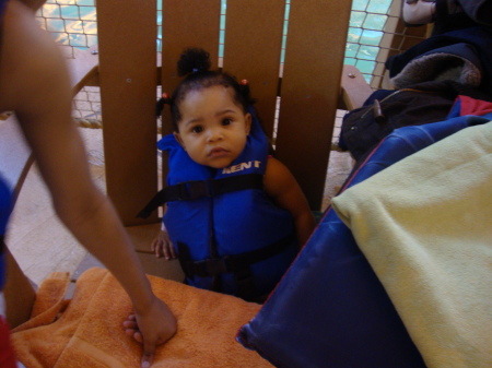 MY BABY EVEN GOT A LIFE JACKET HERE ME