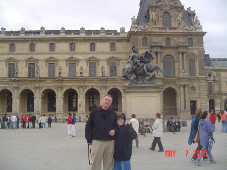 Me and Matt outside the Louvre, Paris