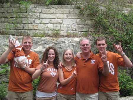 family backyard shot after a victory over OU