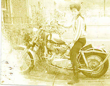 Linda on motorcycle