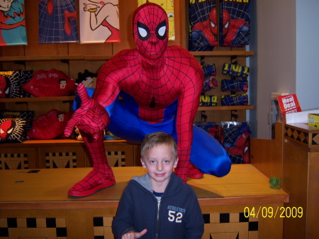 My little guy and Spiderman