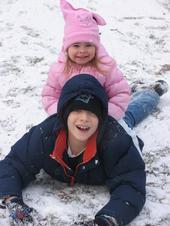 Leeandra and her new sled, Robbie