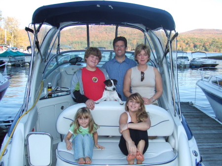 the family on the boat